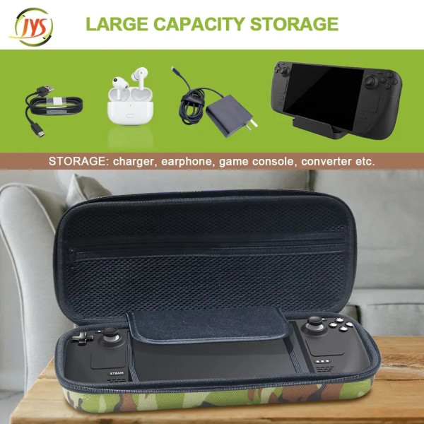 JYS-SD001 Camo Handheld Storage Bag EVA For Steam Deck Carrying Case Anti-fall Waterproof Handbag Box Pouch