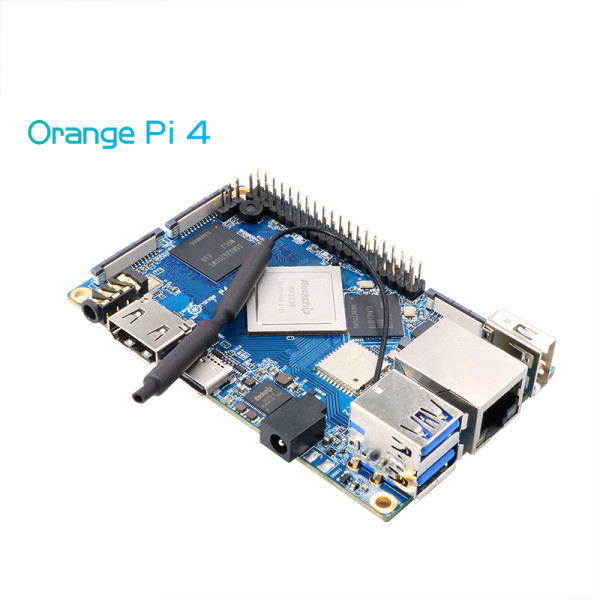 Orange Pi 4 Single Board Computer 6-Core ARM Orange Pi 4 4GB LPDDR4 16GB EMMC Flash Rockchip RK3399 Development Board Support Android, Ubuntu, Debian