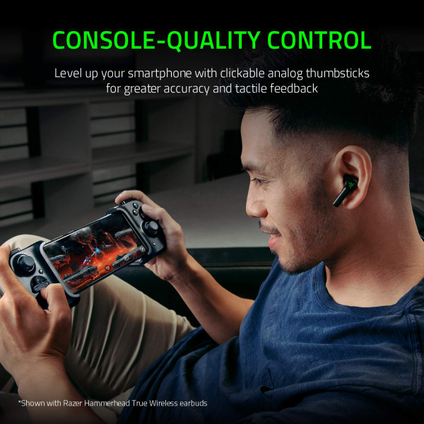 Razer Kishi Mobile Game Controller Gamepad for Android USB-C: Xbox Game Pass Ultimate, xCloud, Stadia, GeForce NOW, PS Remote Play Passthrough Charging Mobile Controller Grip Samsung, and More