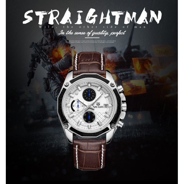 MEGIR 2015 Chronograph Casual Luxury Watch Quartz ...